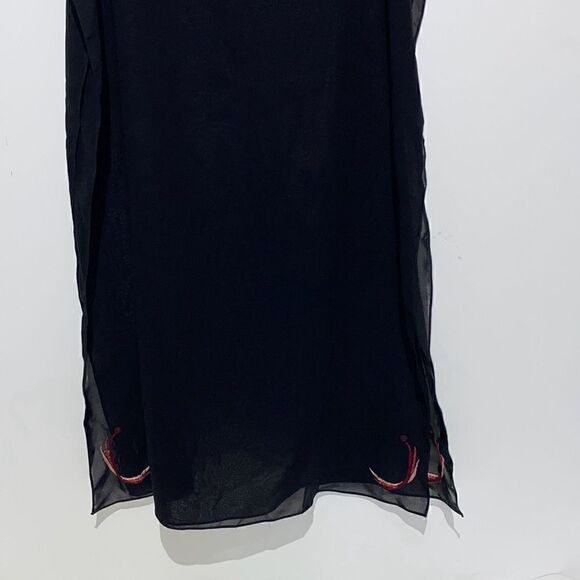 Women's Semi-Sheer Black Neck Warmer Wrap Scarf 22 X 68 - Picture 6 of 7